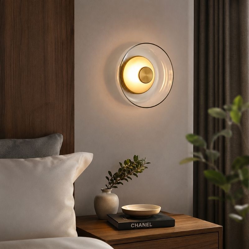 Luminária Arandela de Parede Design Italiano Mezza Luna LEDZ – Transparente/Âmbar/Fumê