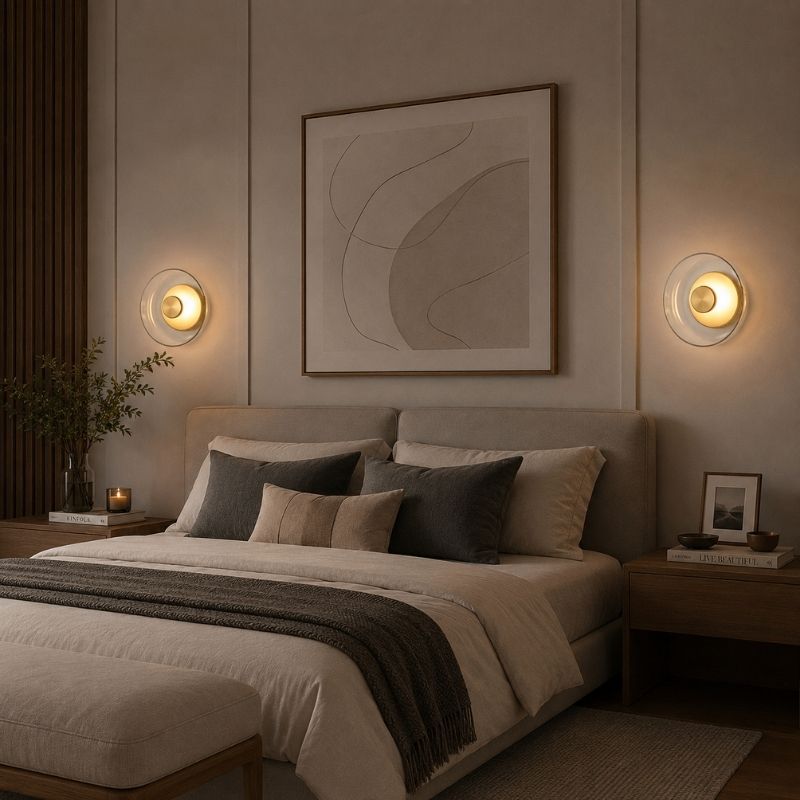 Luminária Arandela de Parede Design Italiano Mezza Luna LEDZ – Transparente/Âmbar/Fumê