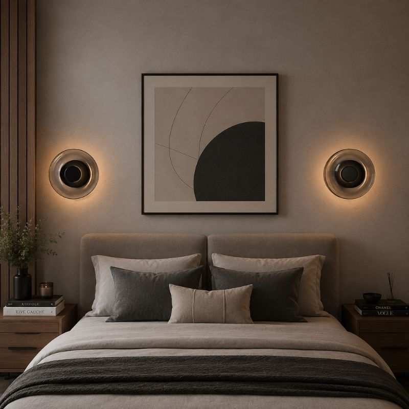 Luminária Arandela de Parede Design Italiano Mezza Luna LEDZ – Transparente/Âmbar/Fumê