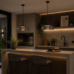 Lustre Pendente Design Italiano Mezza Luna LEDZ – Transparente/Âmbar/Fumê