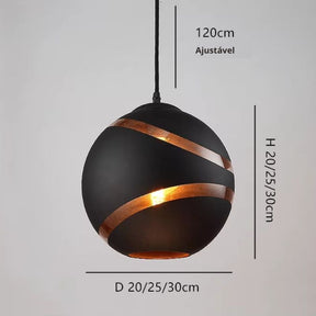 Lustre Pendente de Luxo Vulcan Led - 20cm/25cm