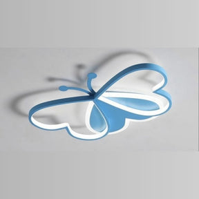 Luminária de Teto Plafon Para Quarto Infantil Borboleta Led - 50cm - Azul/Rosa