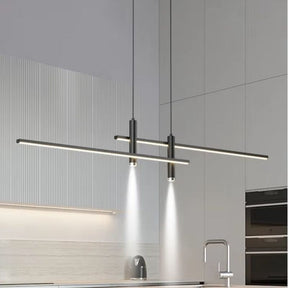 Lustre Pendente Minimalista Linear Foco Tubular Duplo LED