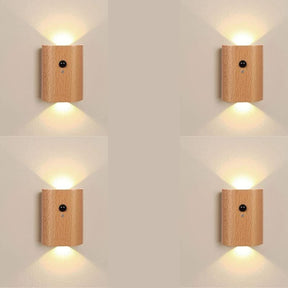 Luminária Arandela de Parede Sem Fio Com Sensor de Presença Recarregável - Small Wood