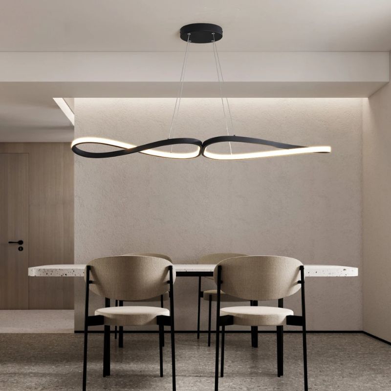 Lustre Pendente Minimalista Orgânico Gran Luxo Verona LEDZ – Dourado/Prata/Preto – 100cm – Controle Remoto e App