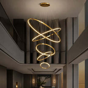 Lustre Pendente de Luxo para Pé-Direio Duplo Atena LEDZ – 5 Anéis (3 metros) / 4 Anéis (2 metros)