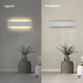 Luminária Arandela de Parede Externa à Prova D´Água IP65 Ultra Slim Axis - Branco - 30cm/40cm