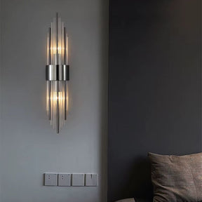 Luminária Arandela de Parede Feixes Led - Dourado/Preto - 35cm