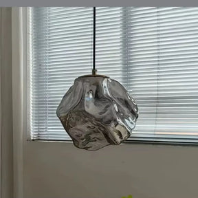 Lustre Pendente Minimalista Orgânico Torino LEDZ – Vidro – Transparente/Âmbar/Fumê – 15cm/22cm