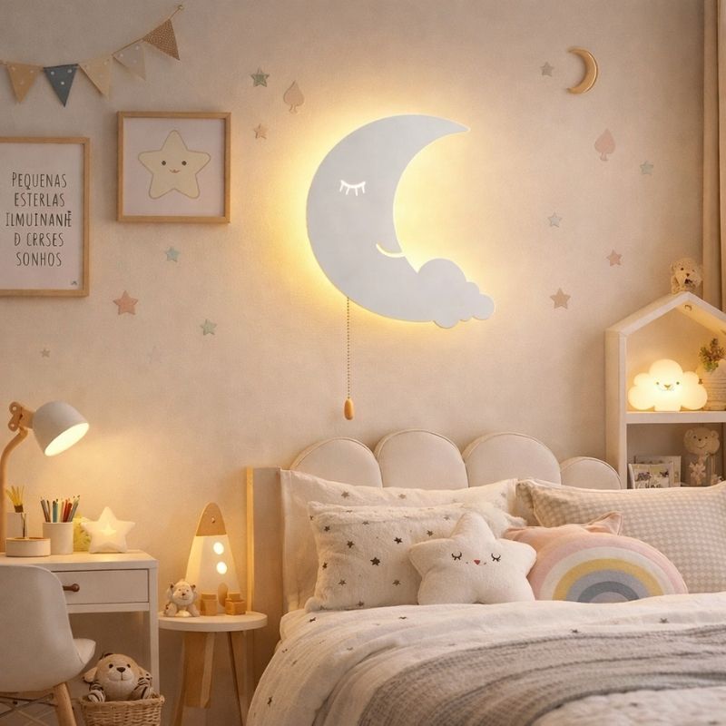 Luminária Arandela de Parede Sem Fio Recarregável Para Quarto Infantil Temática Sogni D’Oro Ledz