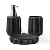 Kit Banheiro Conjunto Banho Fold Preto 3 Peças