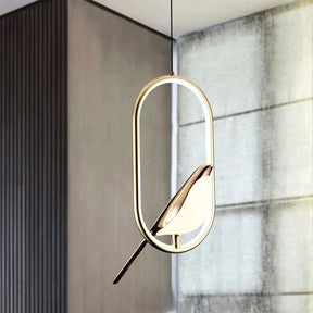 Lustre Pendente de Luxo Pássaro Magpie Led
