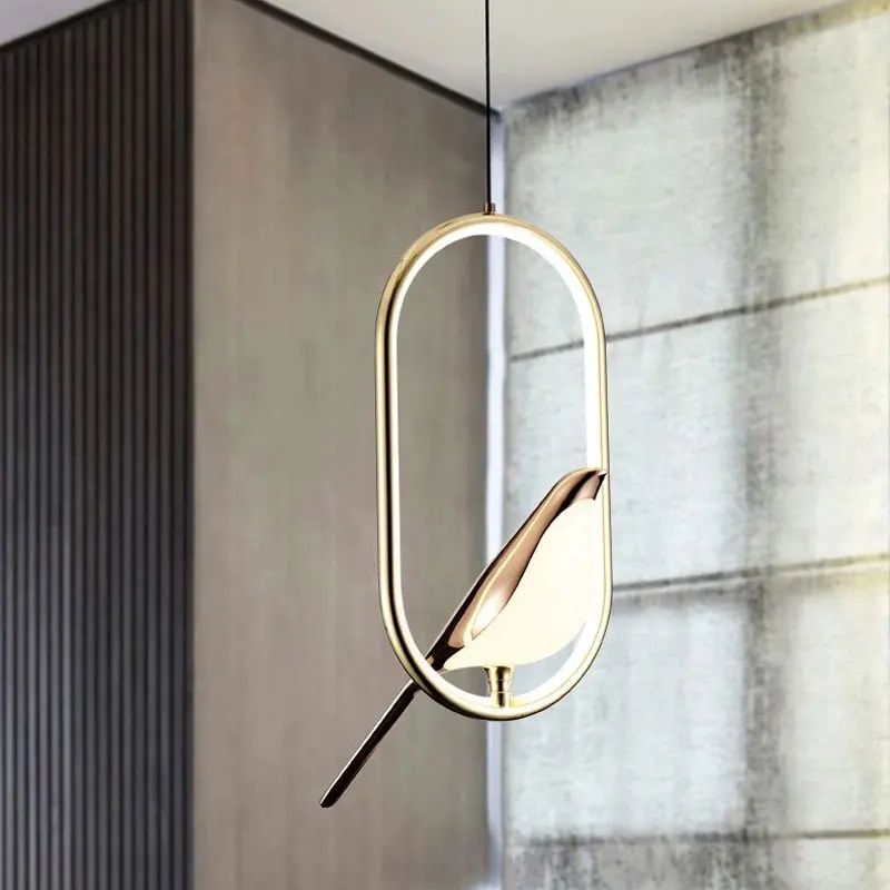 Lustre Pendente de Luxo Pássaro Magpie Led