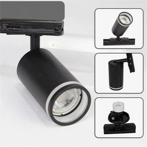 Luminária Trilho de Teto Eletrificado Modular Com Spots Ajustáveis, GU10, LEDZ - Preto/Branco