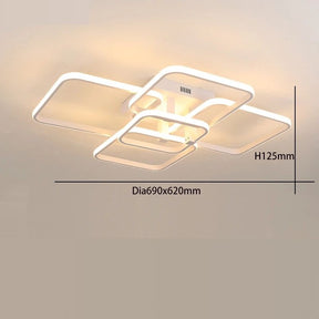 Lustre Luminária de Teto Quadrado Minimalista com Controle Remoto