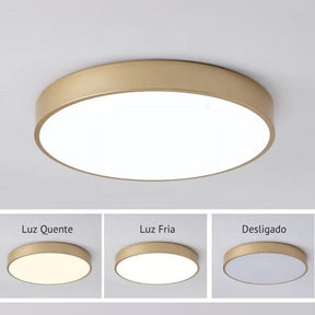 Luminária de Teto Plafon Slim Circular em Cobre Escovado Turim LEDZ – 20cm/30cm/40cm/50cm