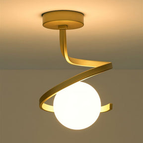 Luminária de Teto Plafon Helix LEDZ - Preto/Dourado