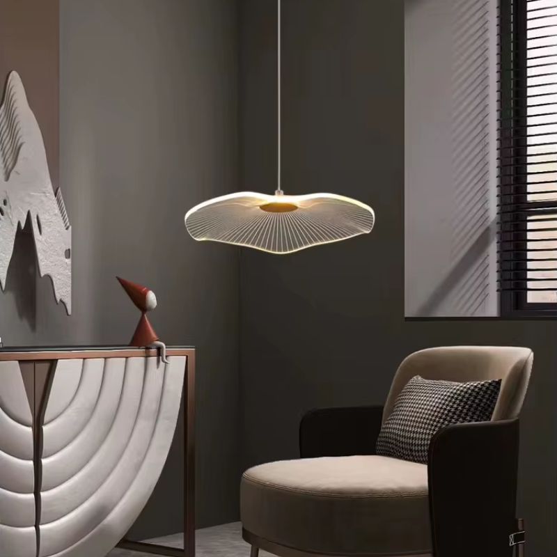 Lustre Pendente Moderno Folha Minimalista Led