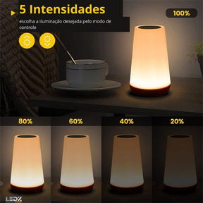 Luminária Touch USB - 13 Cores e 5 Intensidades
