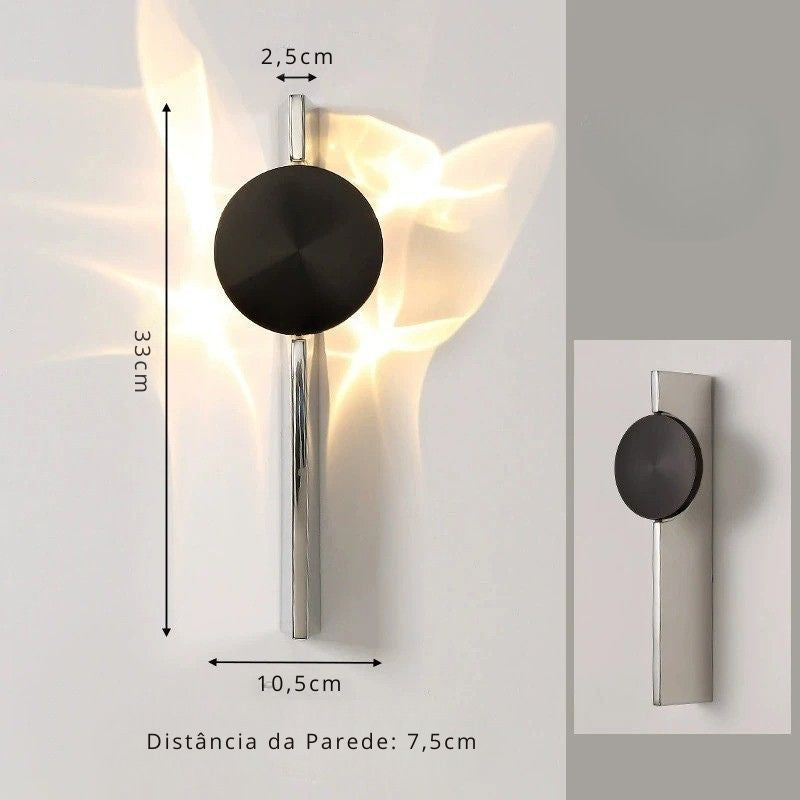 Luminária Arandela de Parede Moderna com Foco Direcionável Vicenza LEDZ – Prata Cromado – 1 Foco / 2 Focos