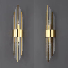 Luminária Arandela de Parede Feixes Led - Dourado/Preto - 35cm