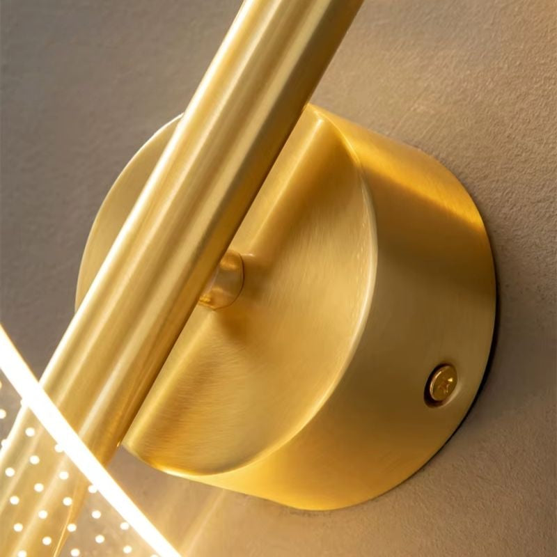 Luminária Arandela de Parede Espiral Acrílico LEDZ – Dourado/Preto