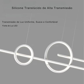 Lustre Pendente Minimalista Linear duas Hastes Impact LEDZ - 110cm
