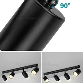 Lustre Luminária de Teto Spots em Led - Preto/Branco