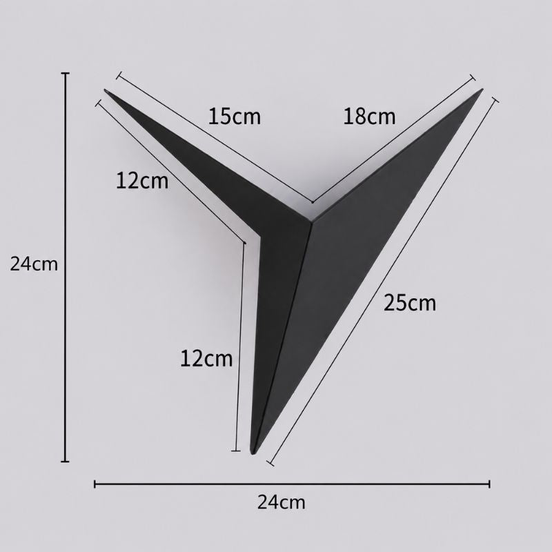 Luminária Arandela de Parede Minimalista Triangular Cosenza LEDZ – Preto/Branco/Dourado
