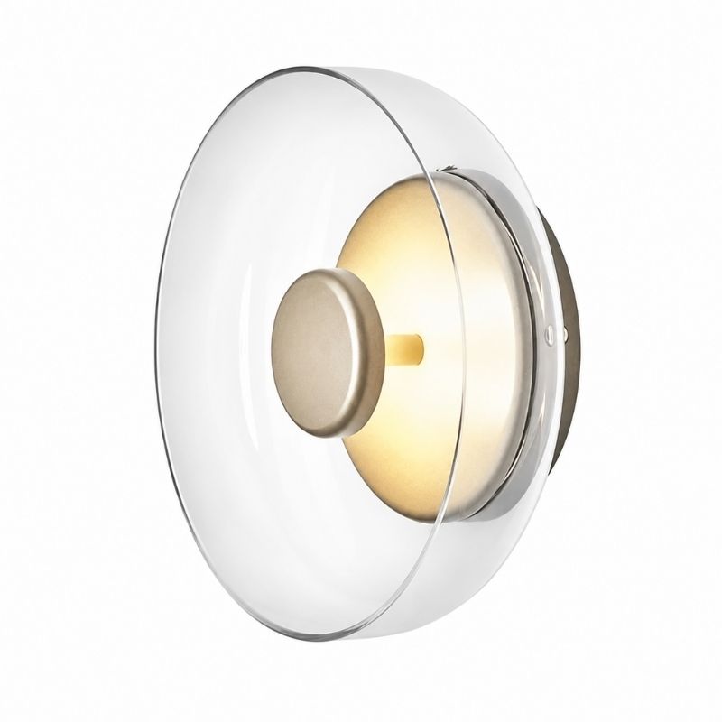 Luminária Arandela de Parede Design Italiano Mezza Luna LEDZ – Transparente/Âmbar/Fumê