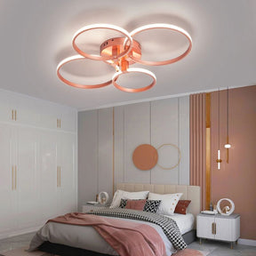Lustre Luminária de Teto Minimalista Circular/Quadrado Rose Gold Vittara LEDZ – Com Controle Remoto e App de Celular