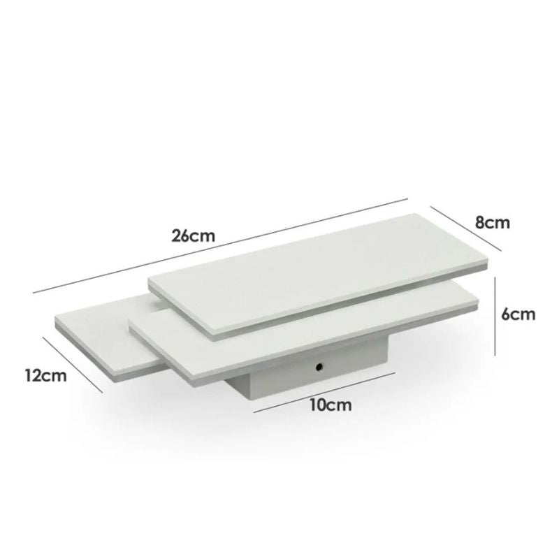 Luminária Arandela de Parede em Níveis Efeito 3D Monare LEDZ – Retangular/Circular - Preto/Branco