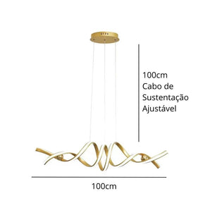 Lustre Pendente Moderno  Minimalista Miraggio LEDZ - Com Controle Remoto - 100cm