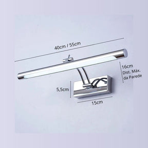 Luminária Arandela de Parede Slim Para Banheiro Regulável Varese LEDZ – Dourado / Prata / Preto – 40cm / 55cm