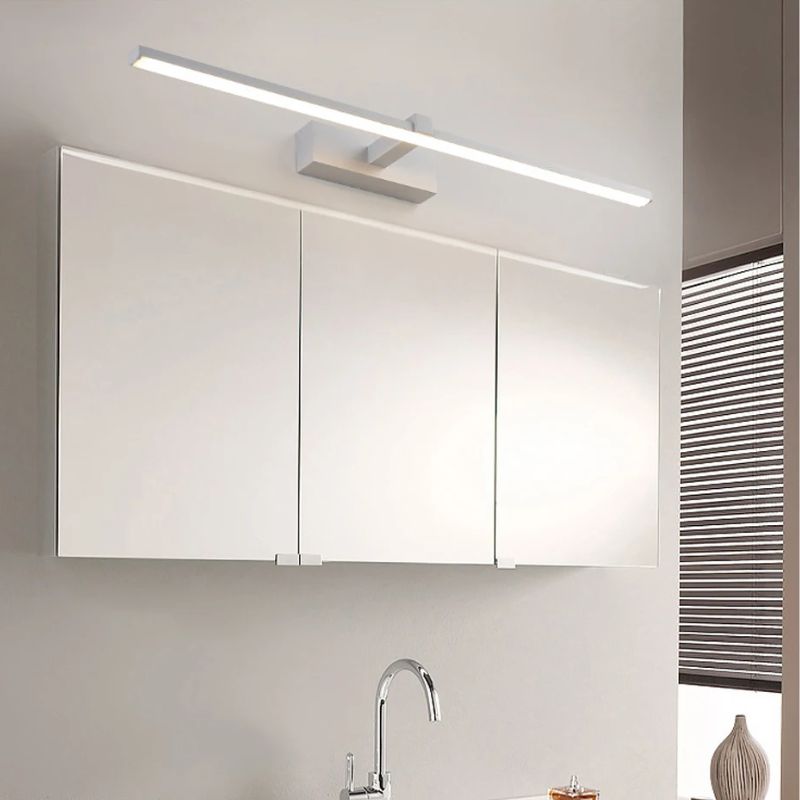 Luminária Arandela de Parede Slim Para Banheiro Retangular Led - 40cm/60cm - Preta/Branca
