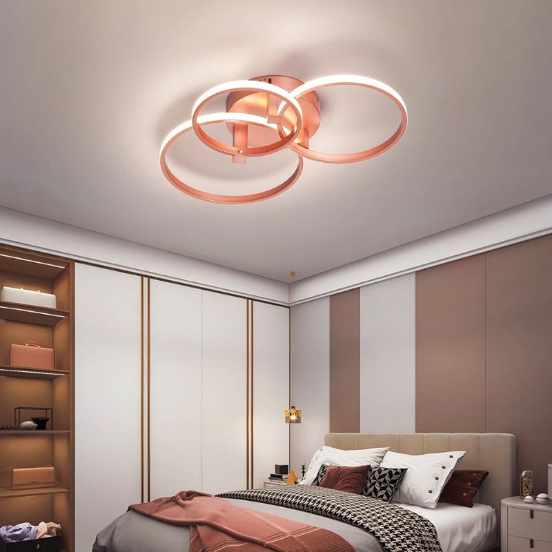 Lustre Luminária de Teto Minimalista Circular/Quadrado Rose Gold Vittara LEDZ – Com Controle Remoto e App de Celular