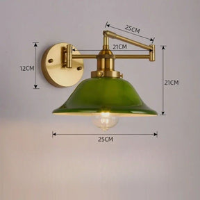 Luminária Arandela de Parede Articulada Vintage Retrô Lumière LEDZ – Âmbar / Transparente / Verde