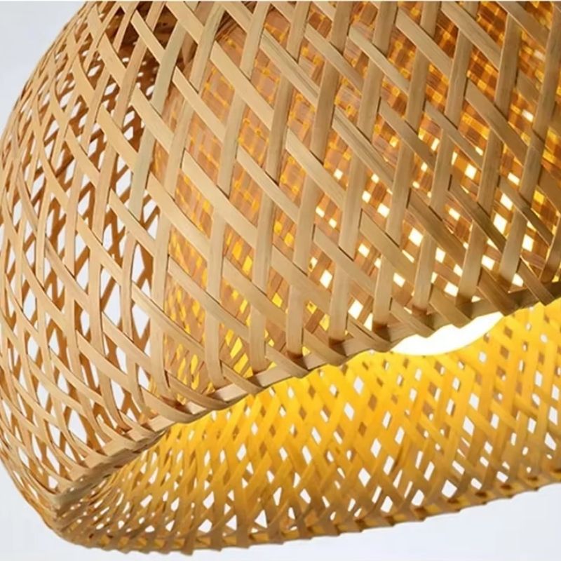 Lustre Pendente Estilo Japonês Wabi Sabi Bambu Artesanal - Takumi Led