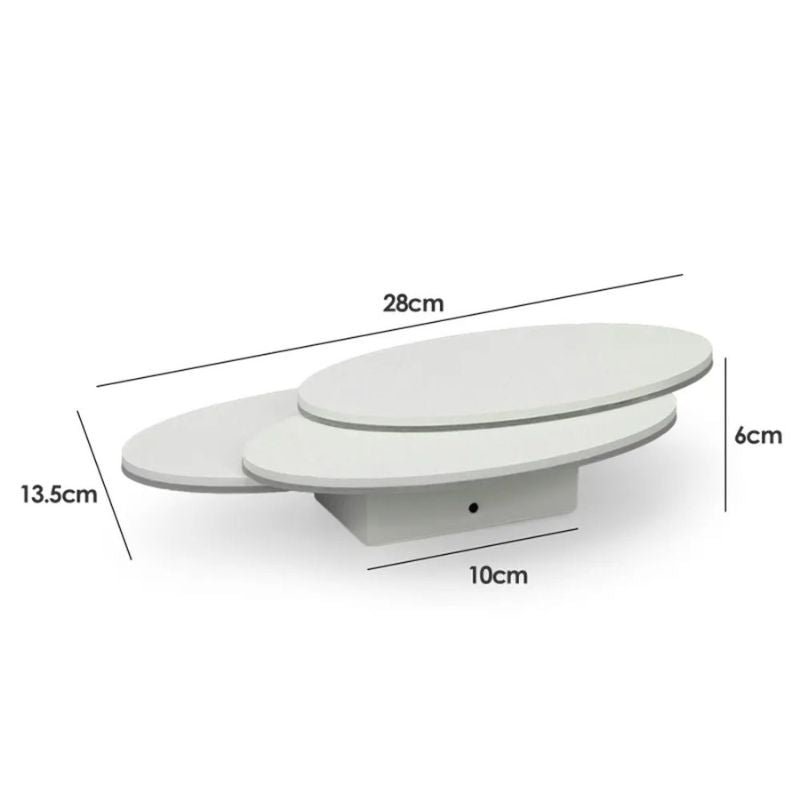 Luminária Arandela de Parede em Níveis Efeito 3D Monare LEDZ – Retangular/Circular - Preto/Branco