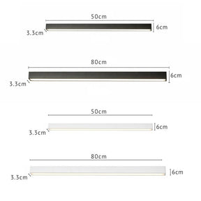 Luminária de Teto Plafon Linea Slim Ledz - 50cm/80cm - Preto/Branco