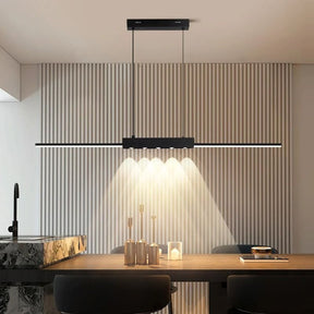 Lustre Pendente Minimalista Linear Slim com Foco em LED Central Pulse LEDZ – Preto – 100cm