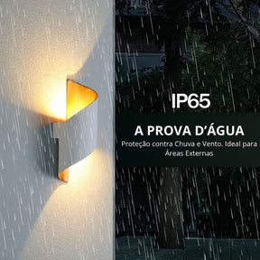 Luminária Arandela de Parede Externa à Prova D´Água IP65 Caracol Led - Preto/Branco - 23cm/28cm