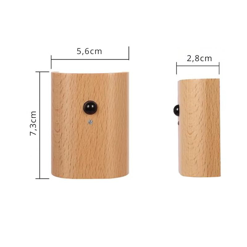 Luminária Arandela de Parede Sem Fio Com Sensor de Presença Recarregável - Small Wood