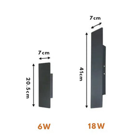 Luminária Arandela de Parede Externa à Prova D´Água IP65 Vector LED - Branco/Preto - 20,5cm/41cm