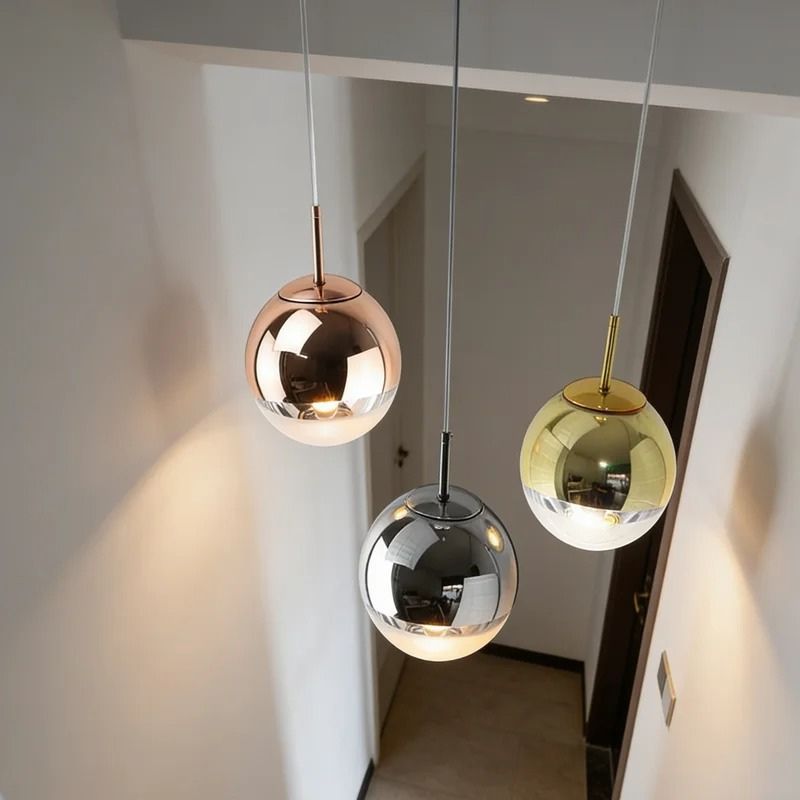 Lustre Pendente de Luxo Minimalista Orion LEDZ – Dourado/Prata/Rose Gold – 15cm/20cm