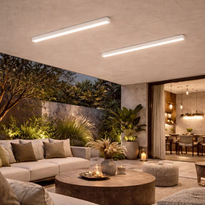 Luminária de Teto Plafon Linea Slim Ledz - 50cm/80cm - Preto/Branco