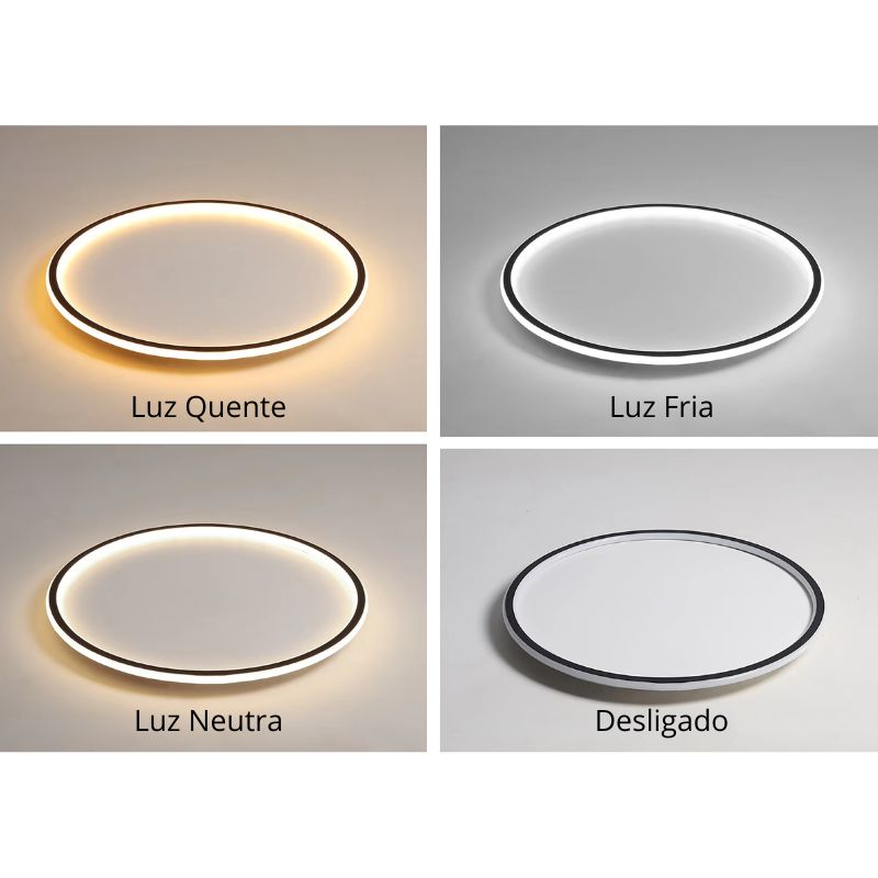 Luminária de Teto Plafon Circular Slim Led - 20cm/30cm/40cm/50cm/60cm/80cm