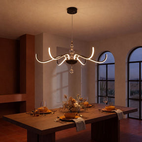 Lustre Pendente Escultural de Luxo Orgânico Opere Coroa LEDZ - Preto / Prata / Dourado