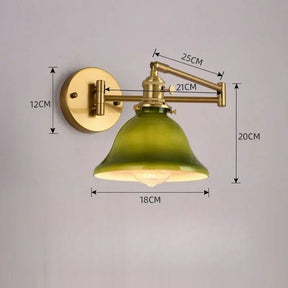 Luminária Arandela de Parede Articulada Vintage Retrô Lumière LEDZ – Âmbar / Transparente / Verde