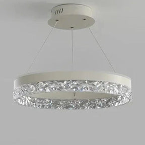 Lustre Pendente de Luxo Circular Versailles LEDZ - Preto/Branco/Dourado - 50cm